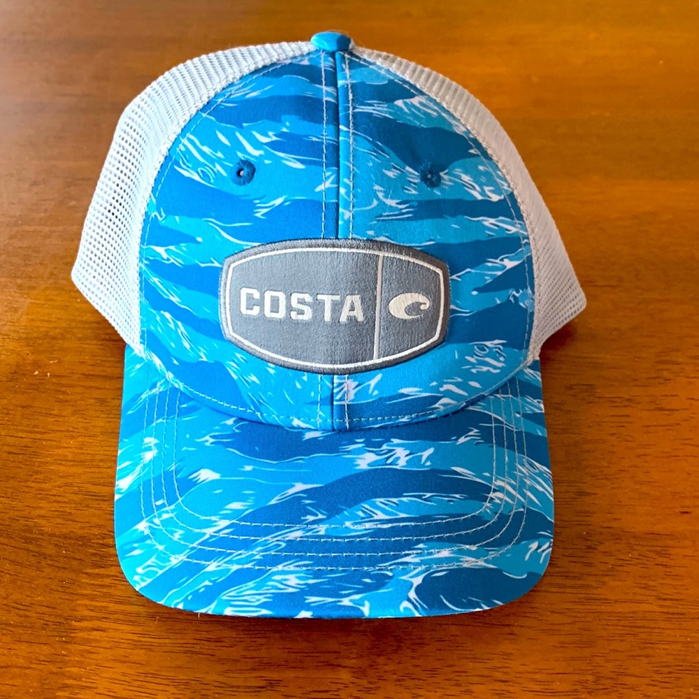 Costa Tiger Camo Trucker Hat in Blue